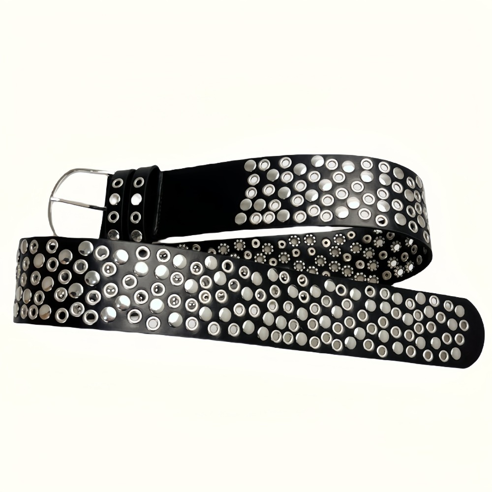 Streetwear Brand Belts - Pasek punkowy z oczkami i nitami,