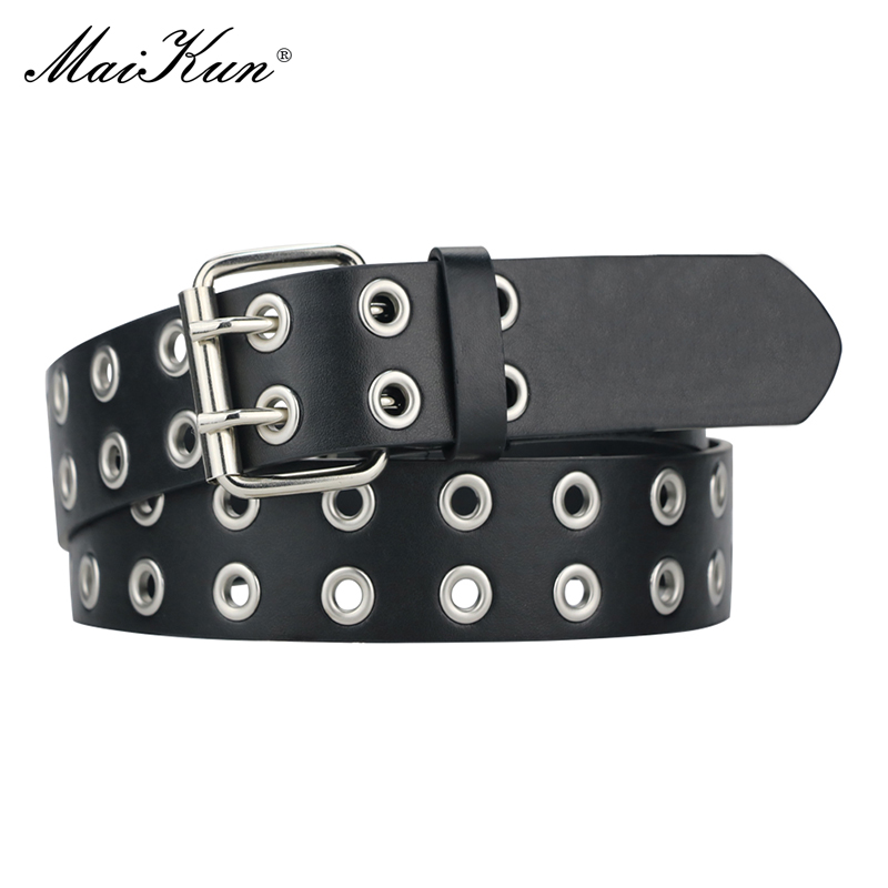 Streetwear Brand Belts - MaiKun damskie pasy Punk Goth skórzane