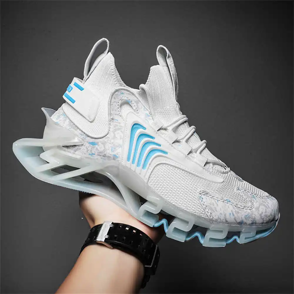 Streetwear Brand China - Niebieskie długie różowe buty wsuwane jasnozielone