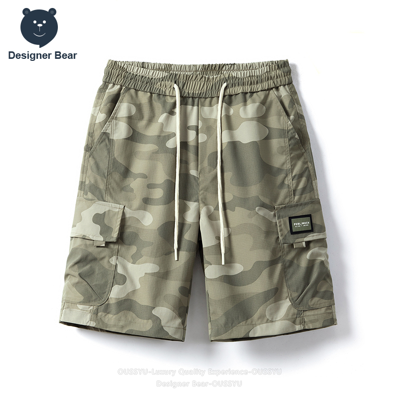Streetwear Brand China - Męskie letnie szorty cargo w kamuflażu