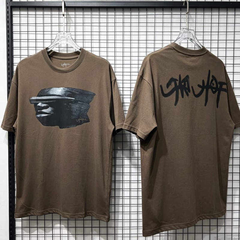Cactus Jack Tee - Brązowy Kamień Statua Nadruk Letnia Utopia