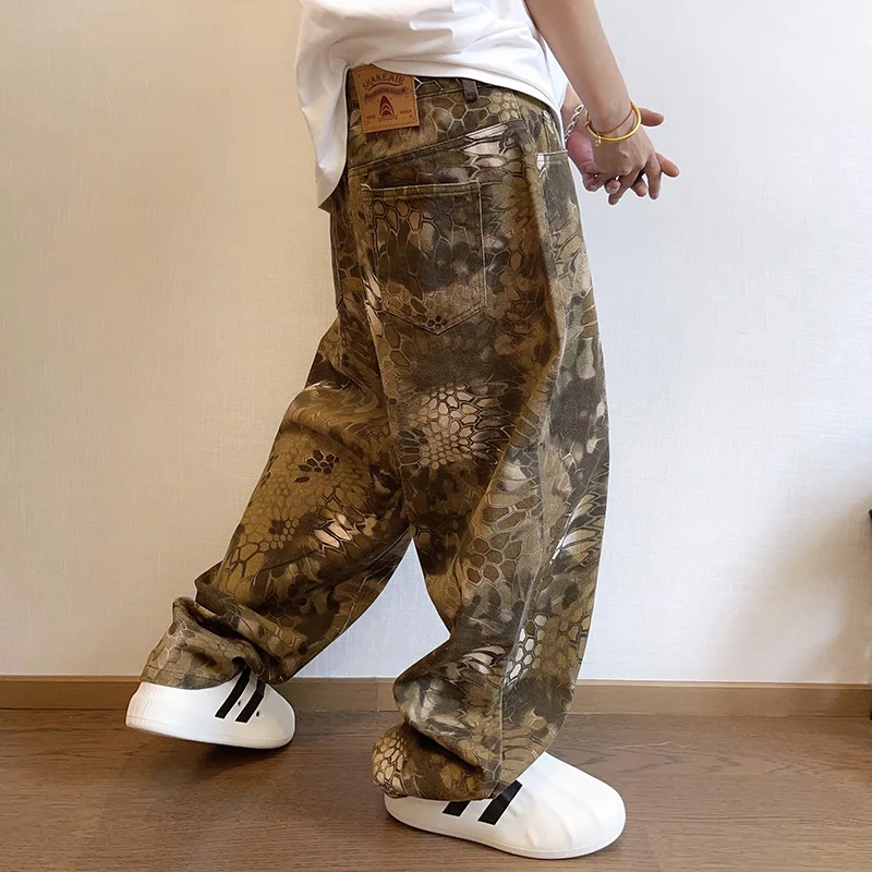 Streetwear Brand Popular - Nowe męskie eleganckie dżinsy z nadrukiem