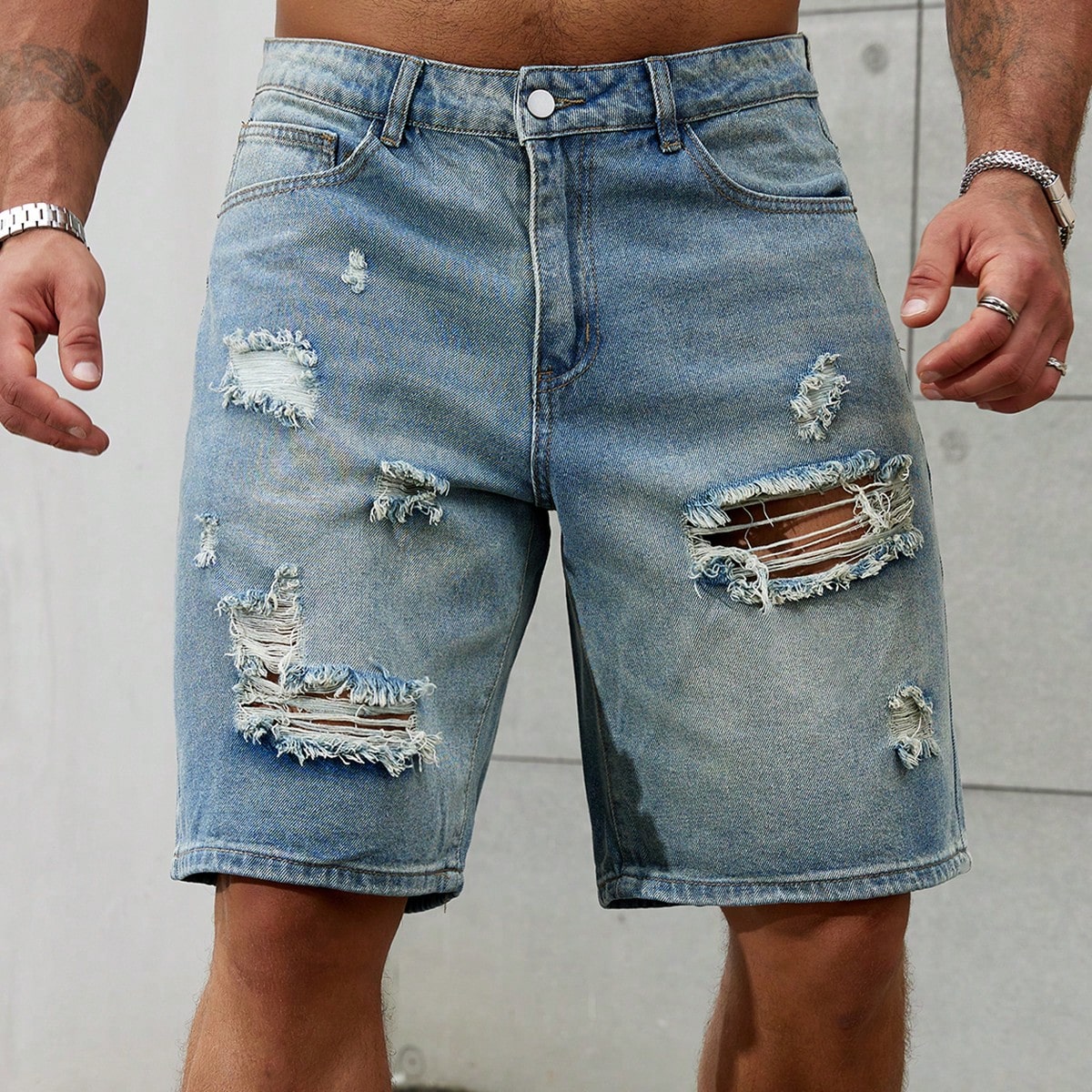 Streetwear Brand New - Nowa moda męska podarta krótka odzież