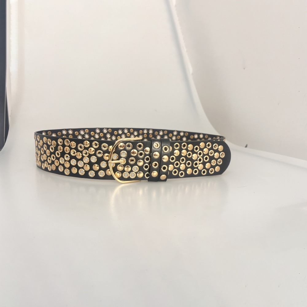 Streetwear Brand Belts - Pasek punkowy z oczkami i nitami,